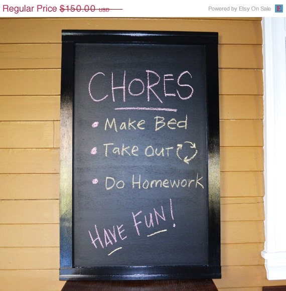ON SALE Framed Medium chalkboard wall mounted with chalk ledge