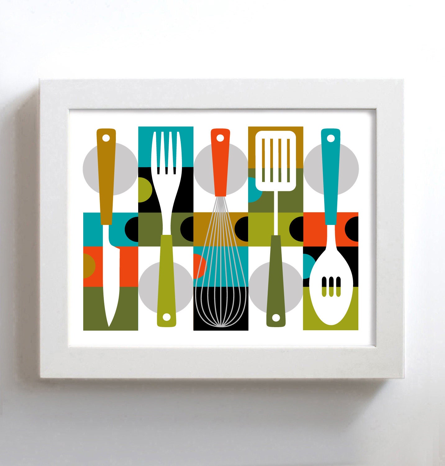 Kitchen Decor Art Print Mid Century Modern Kitchen Decor Cooking Gift Quote
