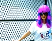 The Fantastic Plastics Band T Shirt Ombre Ink on Silver Tee Unisex