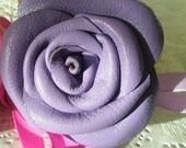 Lilas Flower- Leather Rose, Wedding 3rd Anniversary Gift Long Stem Flower Valentines Day