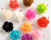 Chrysanthemum Flowers - 50pcs Mixed Colors of Beautiful Resin Rose Flower Charm 10mm Earring Findings U128