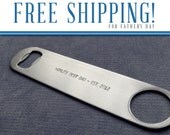 Personalized Father's Day Gift - Stainless Steel Bottle Opener - Gift for Dad, Grandfather, Beer Lover