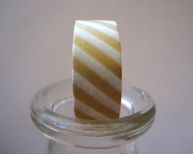 Japanese Washi Tape - Gold Metallic Paper Tape - Striped Washi Tape