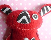 Ugly Cute Red Valentine Monster Plush Alien Doll Softie Stuffed Plushie Animal Halloween Sci Fi Goth Geekery Gift Heart