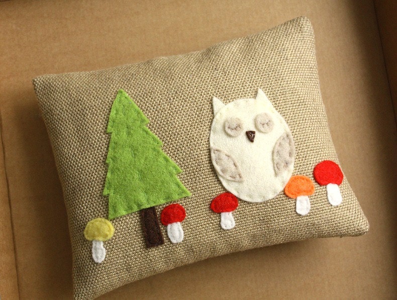 Woodland kids room decor felt owl tooth fairy pillow woodland animals baby shower childrens nursery decoration kids bedding Sale