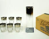 Mid Century Queen's Lusterware Silver Ombre 8 pc. Martini Set