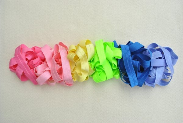 5/8" Fold Over Elastic, 12 yards, Rainbow