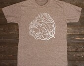 Texas Tumbleweed Rivers T-Shirt - "River Weed" - Heather Brown with White Ink