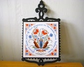 Vintage Berggren Trivet - Scandinavian Floral Theme