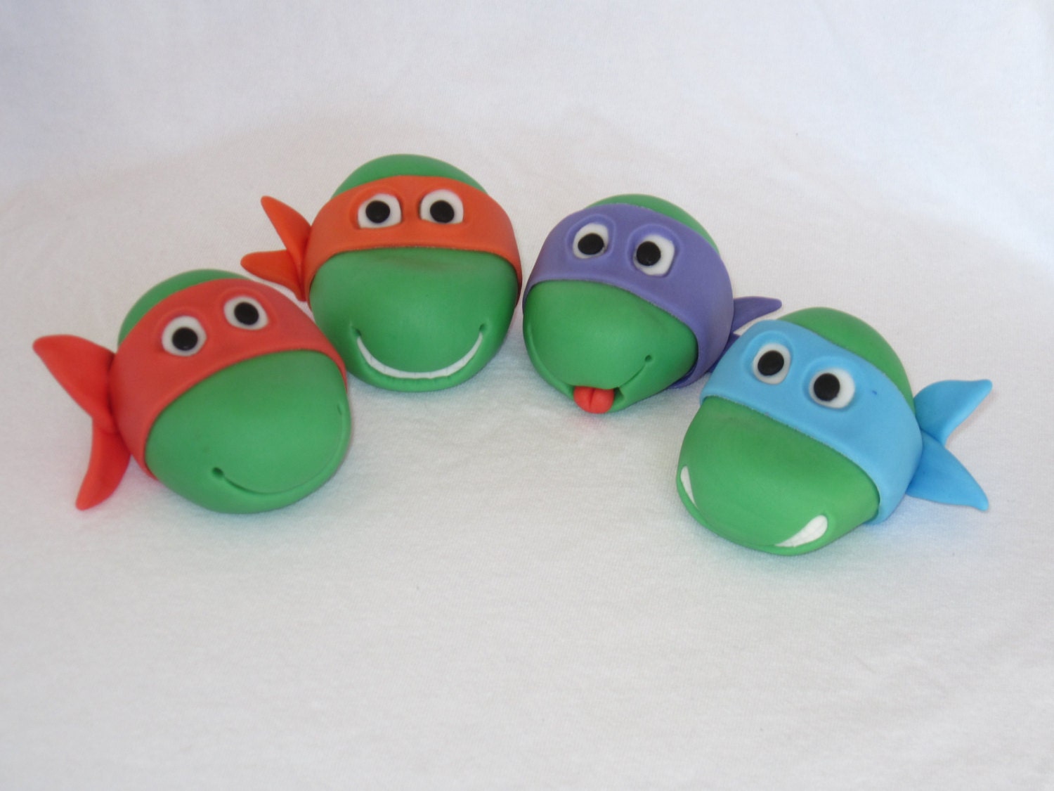 Fondant Teenage Mutant Ninja Turtle Head Cake Toppers