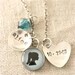 Custom Child Silhouette Necklace -  1 silhouette charm, small name charm, birthdate heart