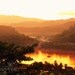 Travel Photography Laos, Sunset, Boat, River, Asia, Tangerine, Orange, Golden, View, Fine Art Print - Song Of Two Rivers