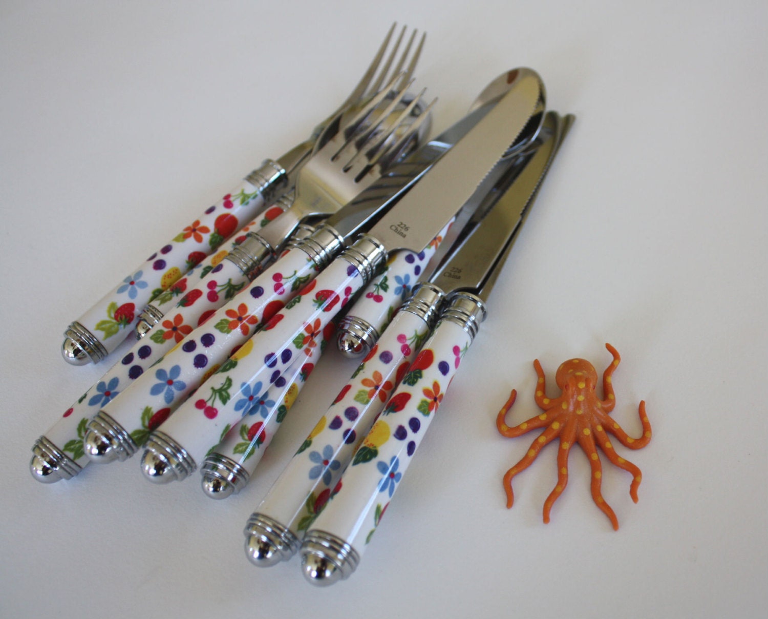 Vintage Fruity Flatware-Almost Full Set
