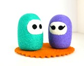 Needle Felted Pair of Boy and Girl Ninjas-Natural Toy