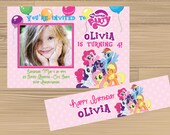 My Little Pony Birthday Party Invitations with FREE water bottle label