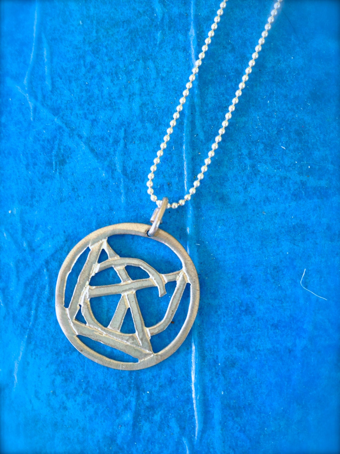 LUCKY NECKLACE: Hidden Word Design Pendant on Silver Chain