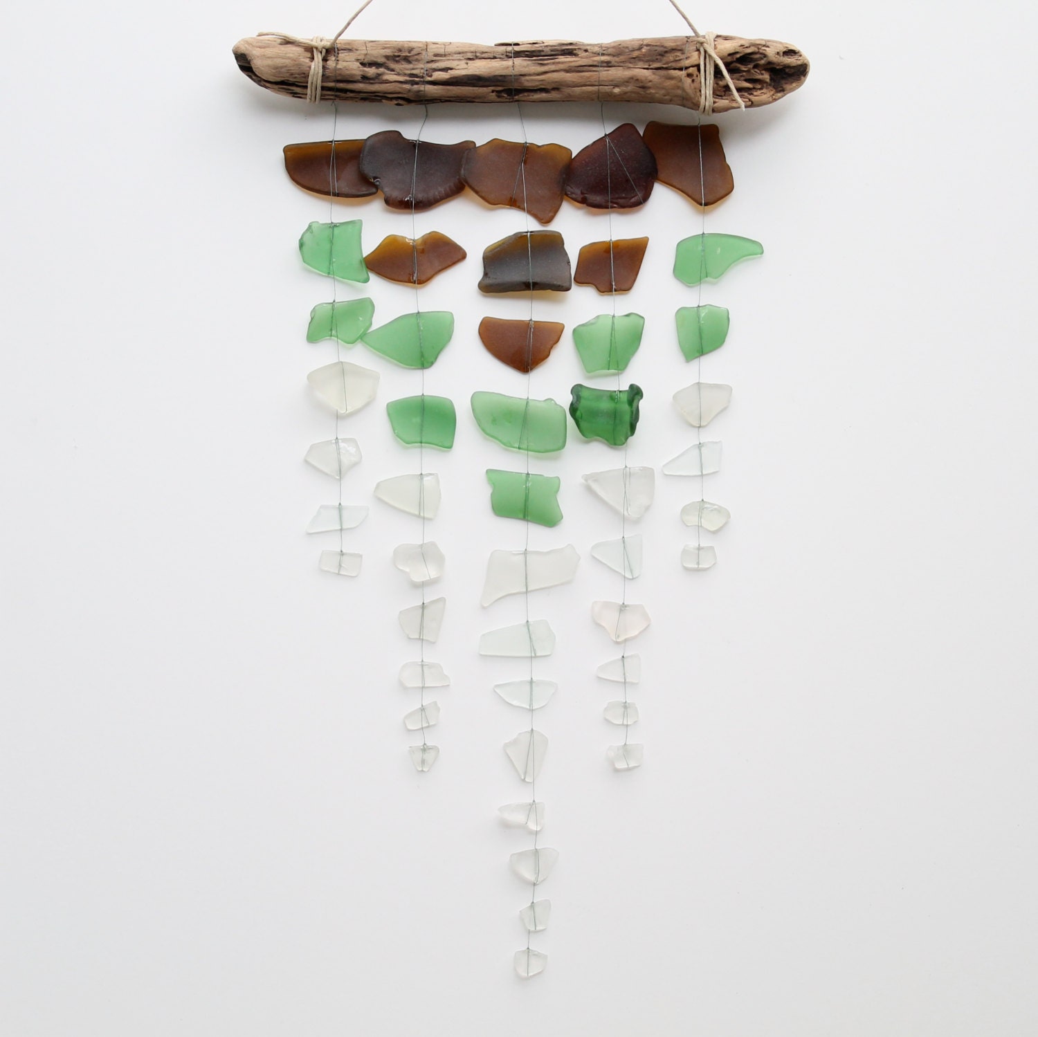 Sea Glass & Driftwood Mobile - Chevron