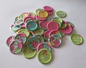 80 Sunshowers Embossed Paper Buttons