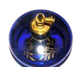 Vintage Indigo Glass Bottle Perfume Atomizer Mikado Japan Collectible Perfume Bottle