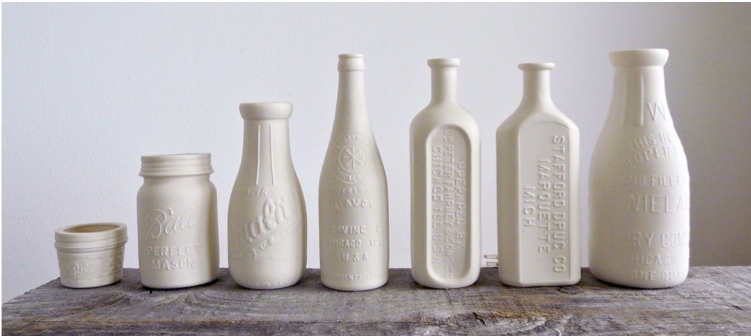 Porcelain Pharmacy Bottle Vase, Stamped Chicago