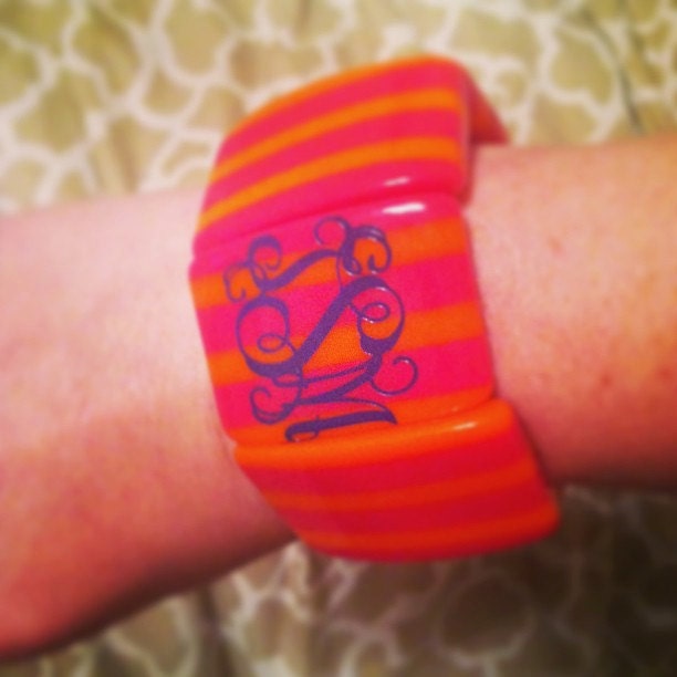Fun Stripe Monogram Stretch Bangle Bracelets