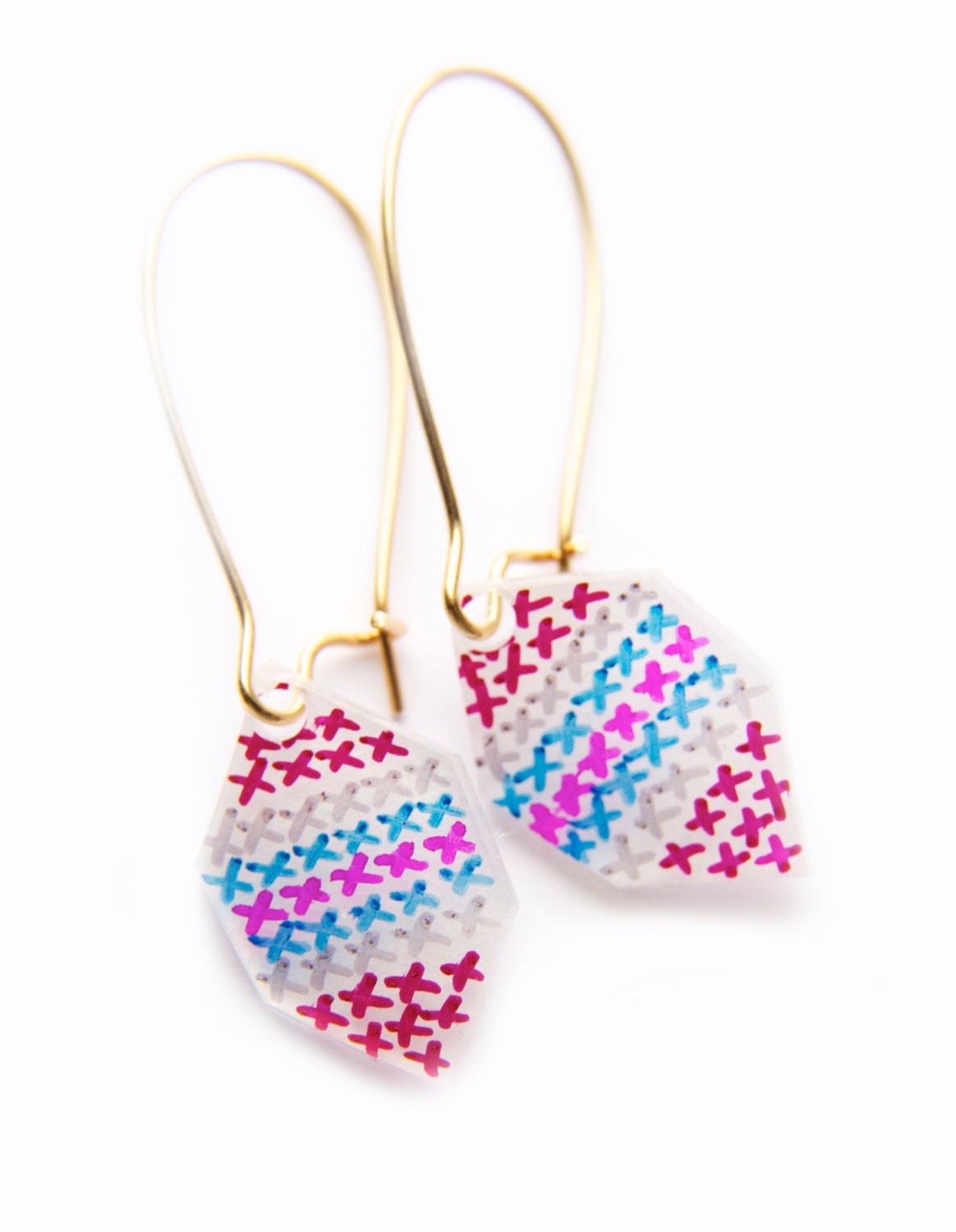 Shrink Plastic Cross Stitch Earring Hooks