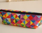 Handmade colorful pencil case made out of linen/cotton