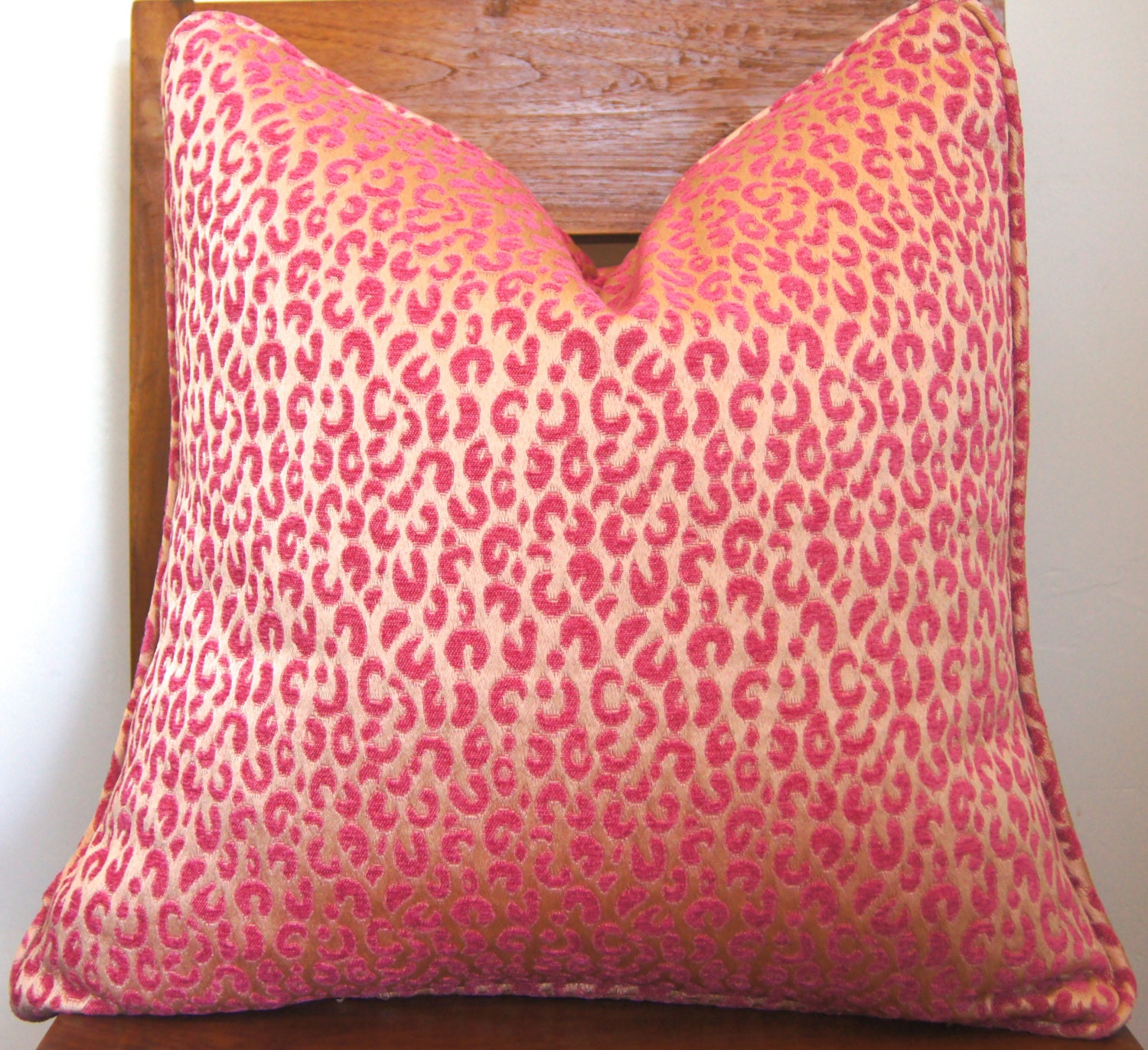 Pillow Cover Pink Leopard Designer Lumbar Size 20x20