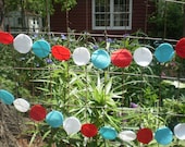 Felt Red White Blue Patriotic Circle Banner Decoration 4th of July 11 feet