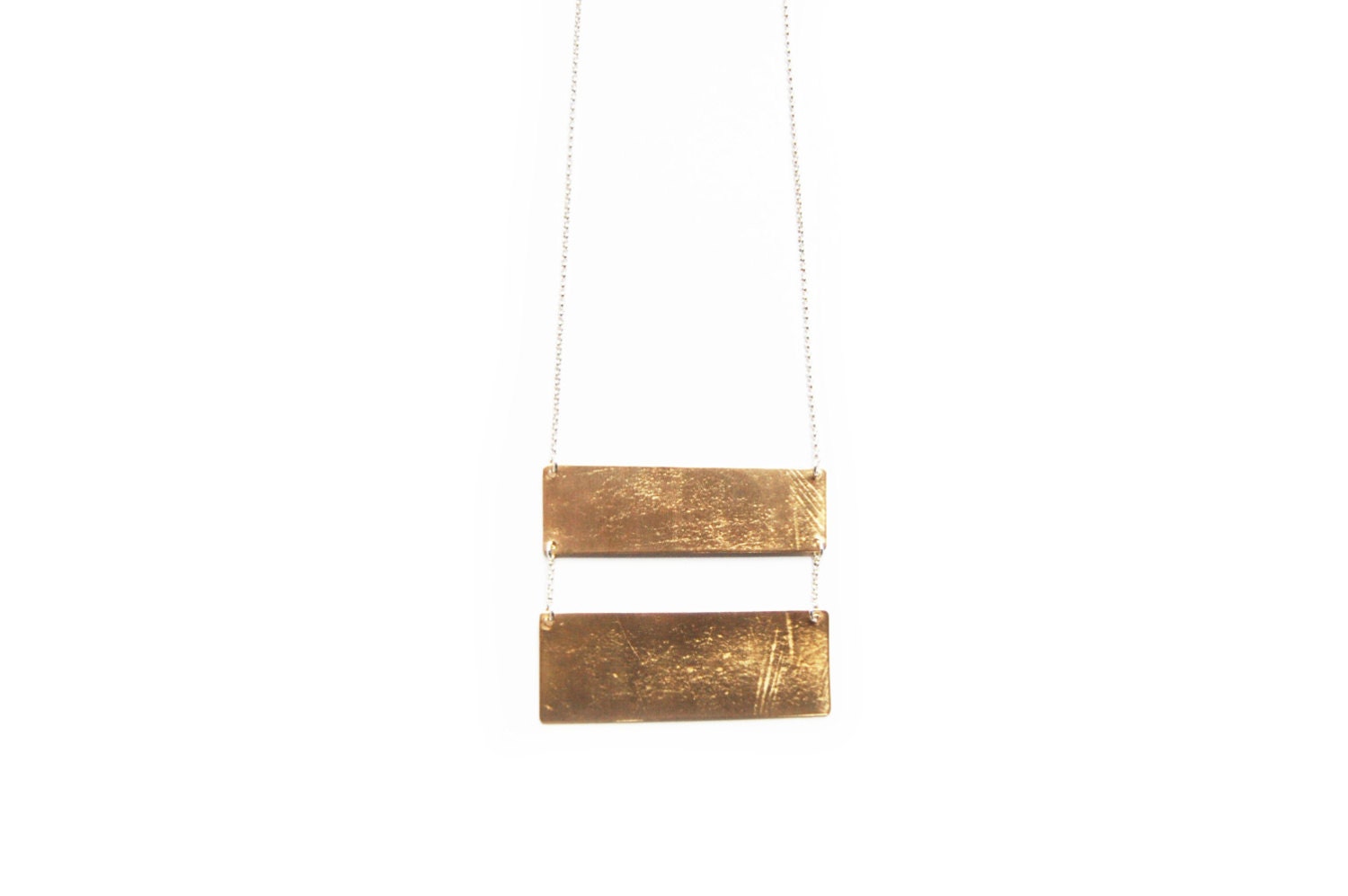 block brass necklace