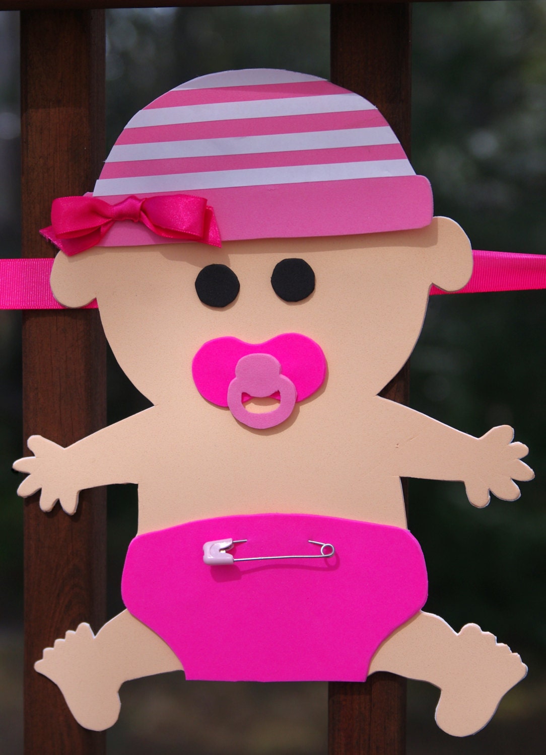 It's a Girl Baby Banner with Diapered Baby - Welcome Baby, Girl Baby Shower, Girl Decoration, Baby Girl