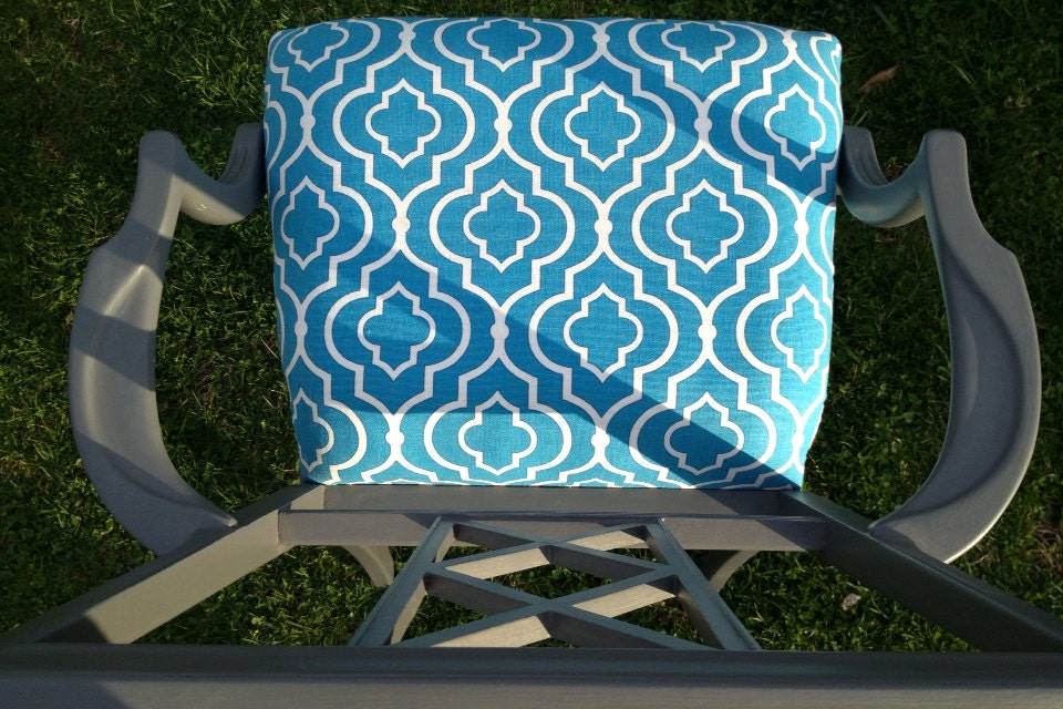 Electric blue geometric Accent chair