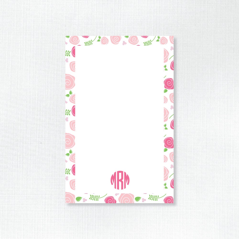 Monogram Notepad - Fresh Roses Collection Il_170x135