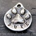 Puppy Tag Pet ID Dog Collar Tag Hand Stamped Custom Pewter Paw Print
