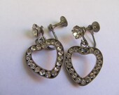 Vintage Heart Shaped Screw Back Earrings