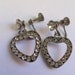 Vintage Heart Shaped Screw Back Earrings