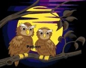 Owls. Cross Stitch Pattern.  PDF Files. Free shipping.