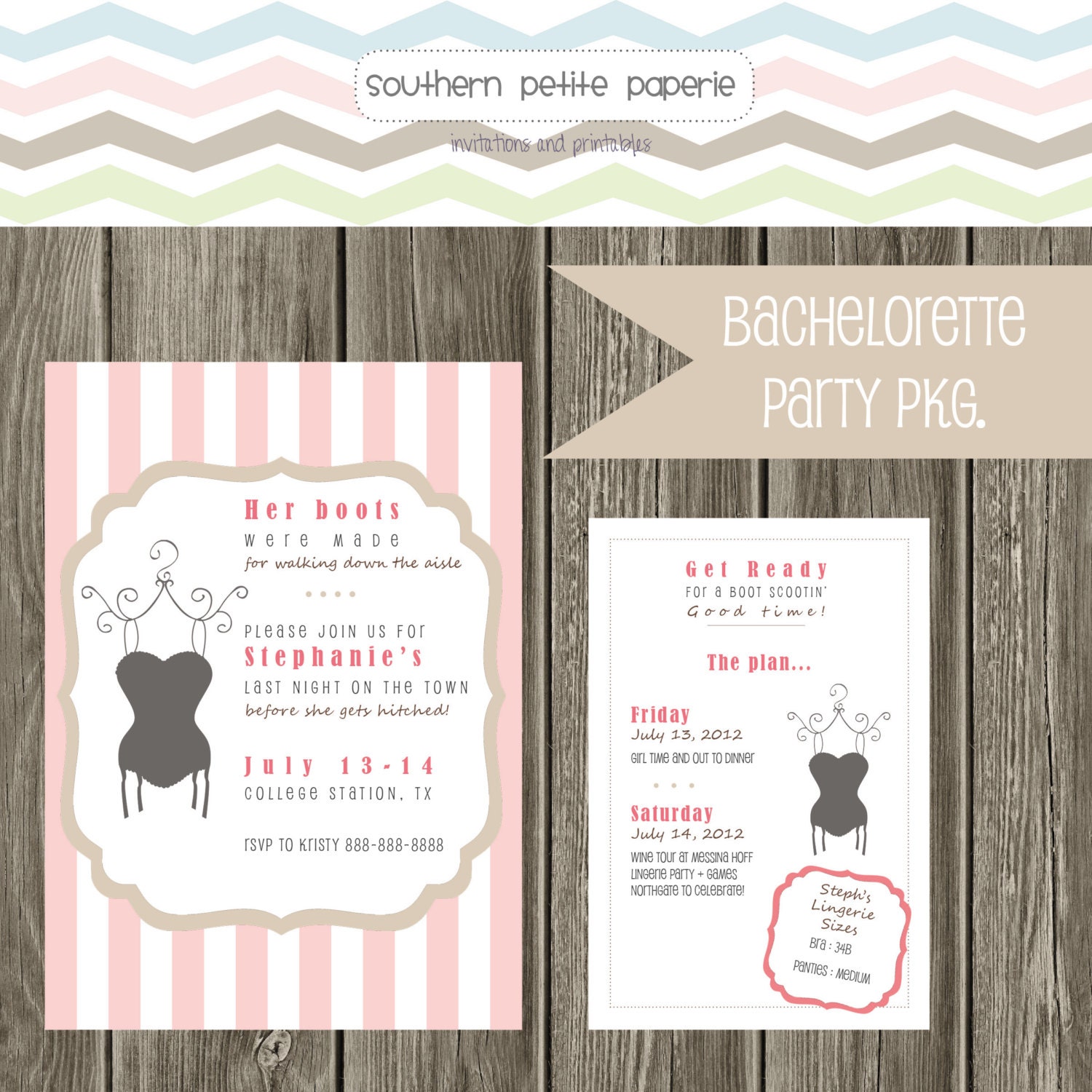 Printable Country Bachelorette Party Invite