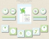 PRINTABLE PARTY COLLECTION -- Pinwheel Party Collection -- Mirabelle Creations