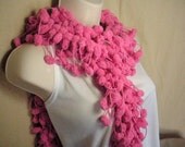 Hot Pink Pom Pom Scarf