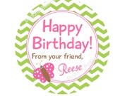 Custom Birthday Gift Tags...Set of 12 Personalized Labels...DIY Birthday Card