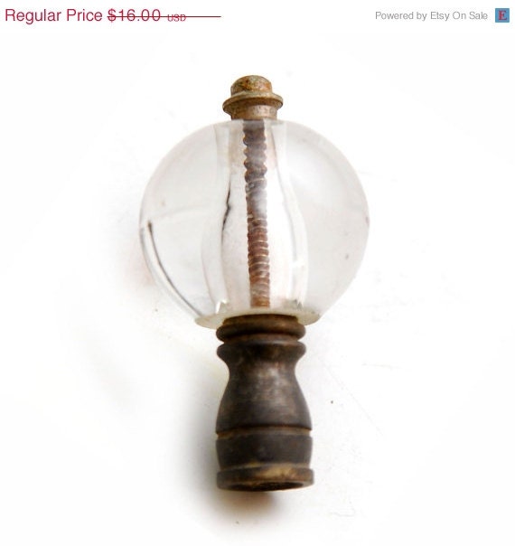 20% OFF VINTAGE SALE Vintage Antique Glass Lamp Finial