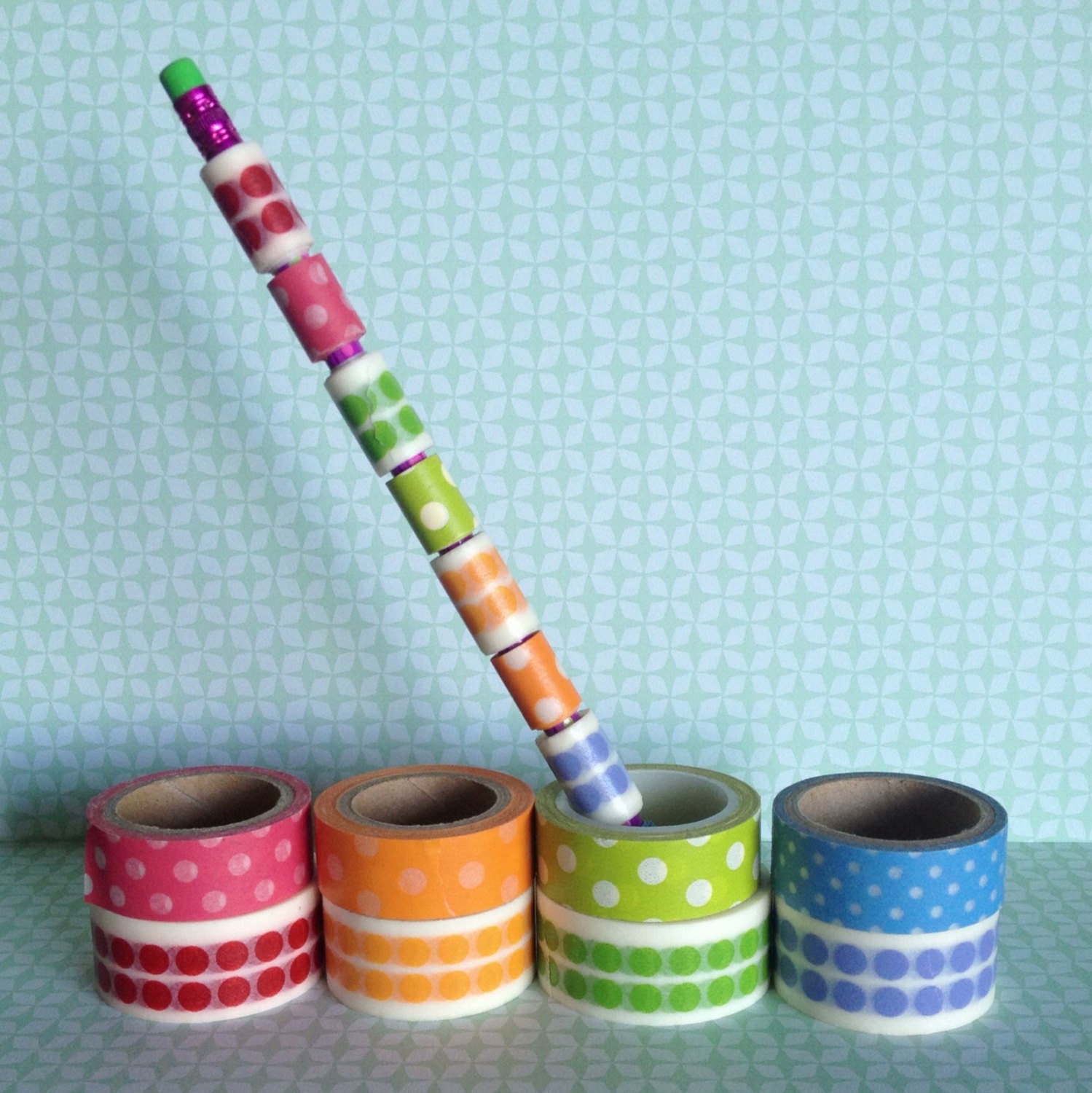 Washi Tape Sampler Pencil- "lotsa dots" collection