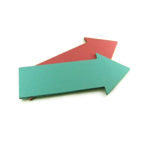 Set of Two Chalkboard Arrows - Turquoise and Pink  Arrow Signs with Magnetic Backs - Write on Signs