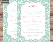 Wedding Invitation shabby chic trellis with monogram,digital file, printable Il_170x135