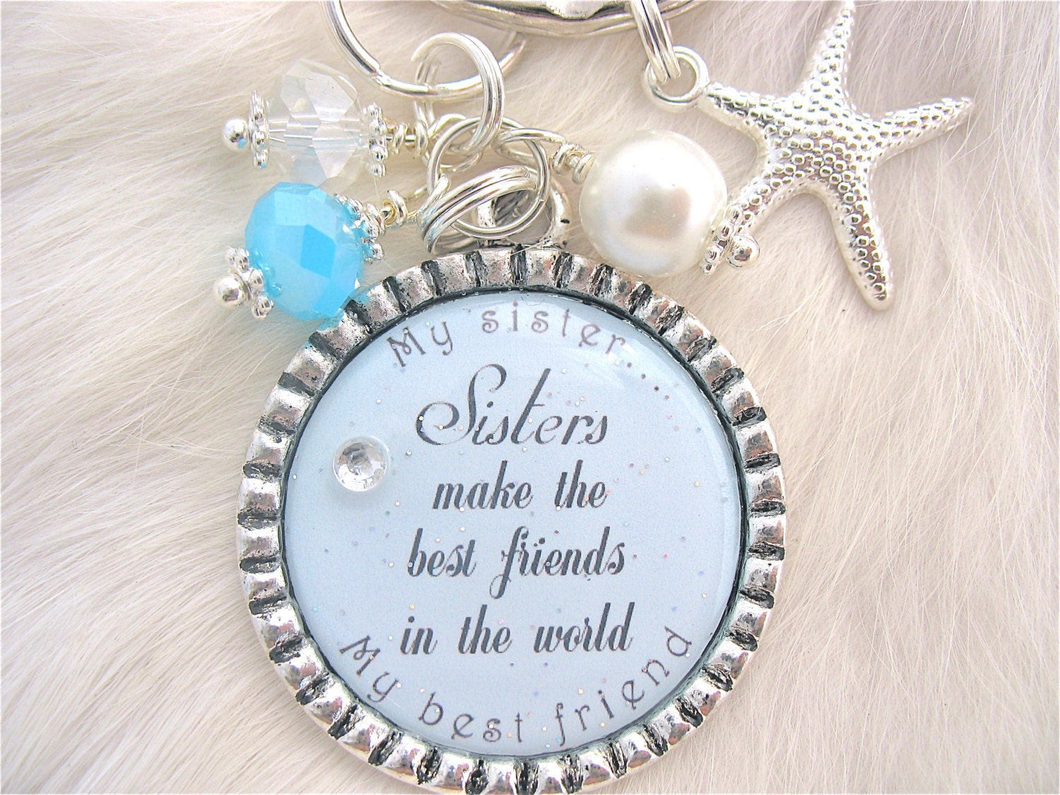 SISTER BEST FRIENDS Wedding Quote Bridal Jewelry Gift  pendant, engagement jewelry, Mother of the bride, Maid of honor, Pink Shabby Chic