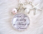 Thank You for Raising Your Son to be the Man of my Dreams Mother of GROOM Gift Pink Damask Mother in Law Gift Beach Jewelry Wedding BRIDE