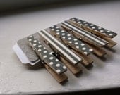 Stormy Gray Magnetic Clothespins (Set of 4)