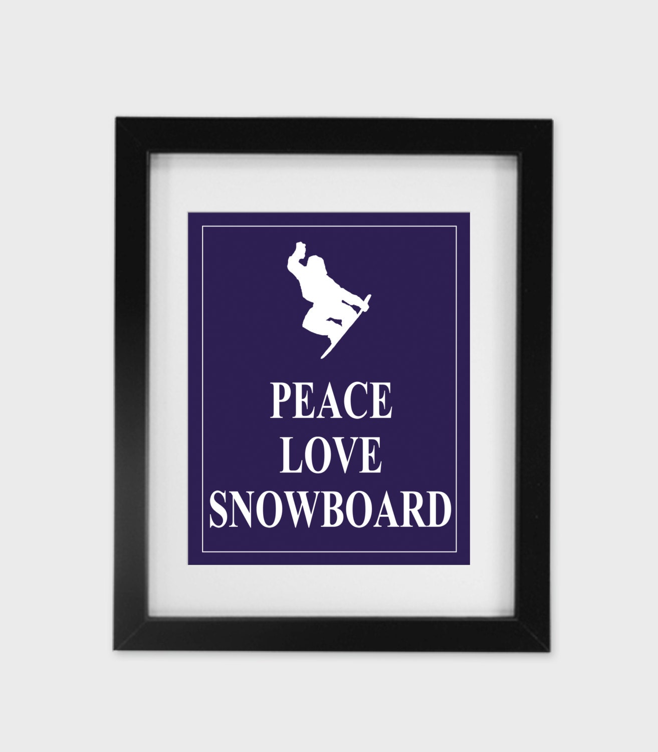 Peace Love Snowboard - Printable Home Decor Artwork - High Resolution JPG - PIY