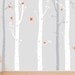 Birch Tree Decal with Flying Birds in 2 colors, Birch forest, Birch Trees Wall Vinyl for Nursery, Living Room, Kids or Childrens Room